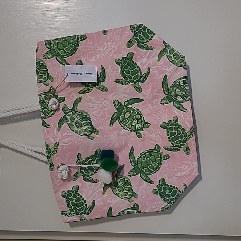 NWT!! Tommy Bahama Pink Turtle Beach Bag/Tote - Picture 4 of 7